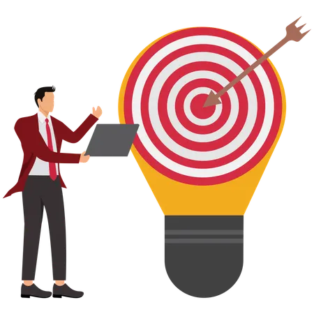 Businessman working on business target  Illustration