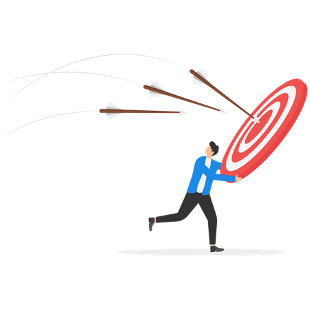 Businessman working on business target  Illustration