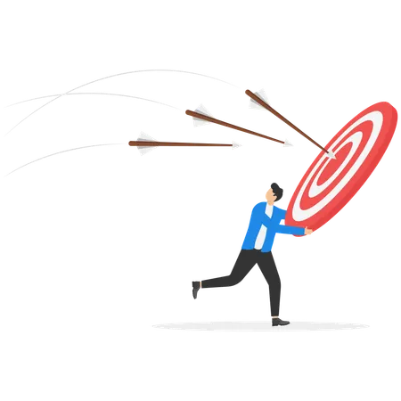 Businessman working on business target  Illustration