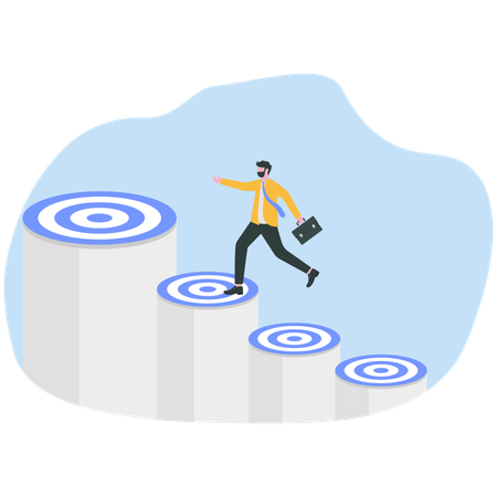 Businessman working on business target  Illustration