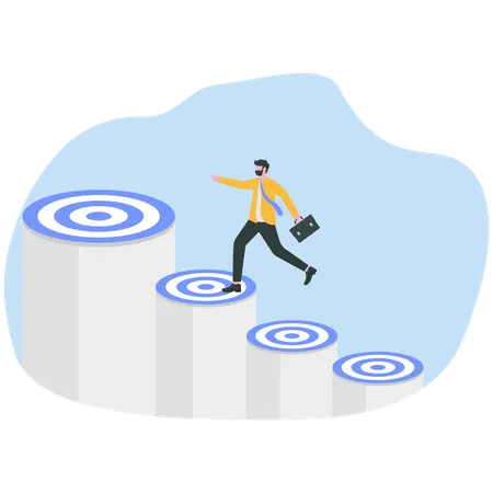 Businessman working on business target  Illustration