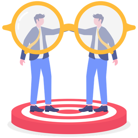Businessman working on business target  Illustration