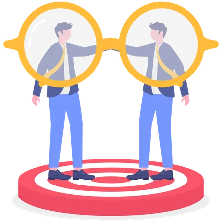 Businessman working on business target  Illustration