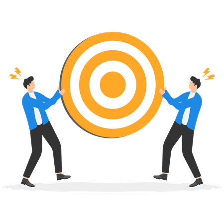Businessman working on business target  Illustration