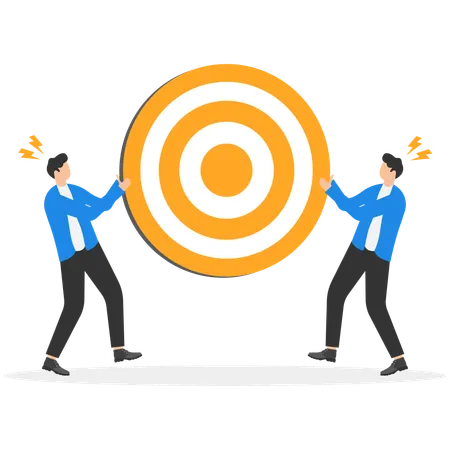 Businessman working on business target  Illustration