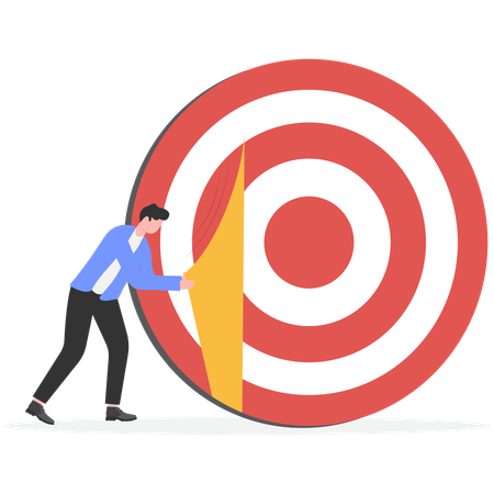 Businessman working on business target  Illustration