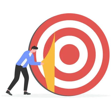 Businessman working on business target  Illustration