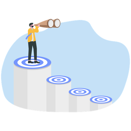Businessman working on business target  Illustration
