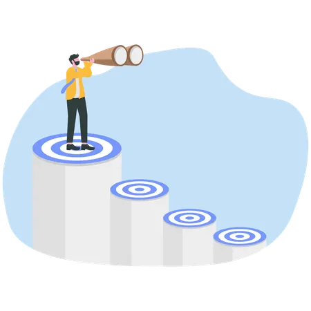 Businessman working on business target  Illustration