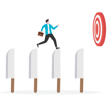 Businessman working on business target  Illustration