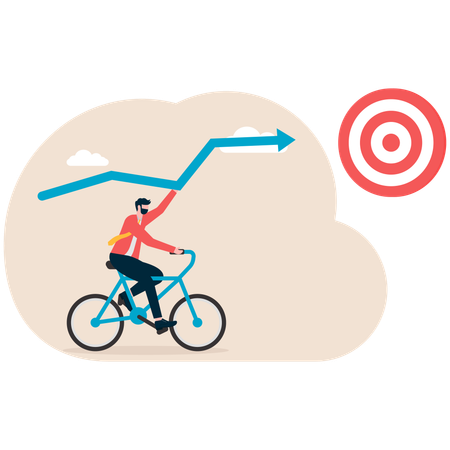 Businessman working on business target  Illustration