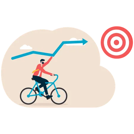 Businessman working on business target  Illustration