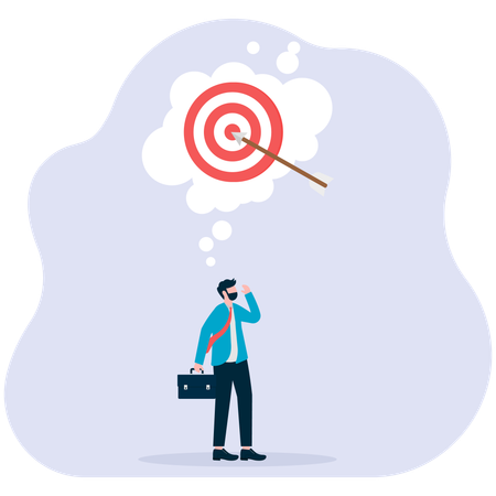 Businessman working on business target  Illustration