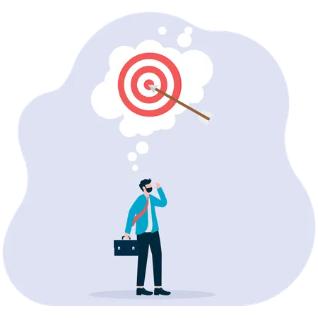 Businessman working on business target  Illustration