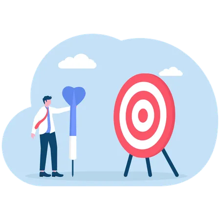 Businessman working on business target  Illustration