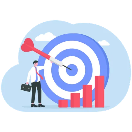 Businessman working on business target  Illustration