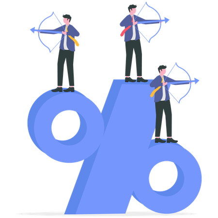 Businessman working on business target  Illustration