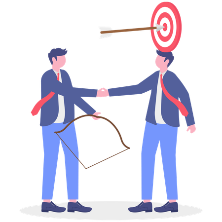 Businessman working on business target  Illustration