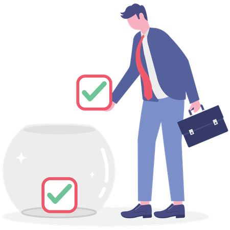 Businessman working on business taskist  Illustration