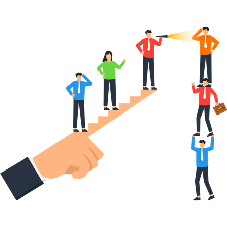 Businessman working on Business Teamwork  Illustration