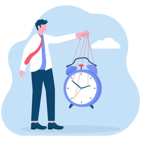 Businessman working on business timing  Illustration