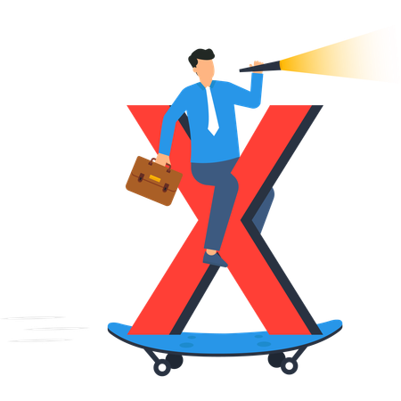 Businessman working on business vision  Illustration