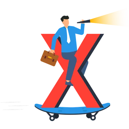 Businessman working on business vision  Illustration