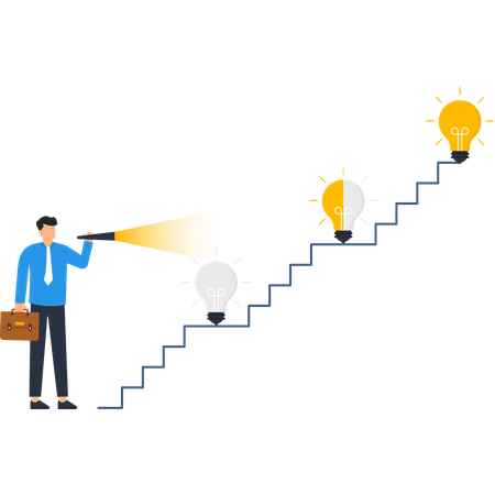 Businessman working on business vision  Illustration