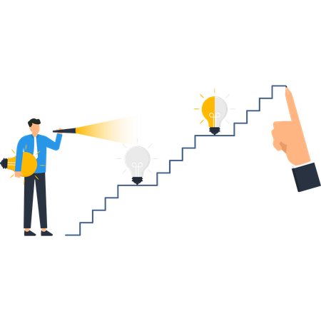 Businessman working on business Vision  Illustration