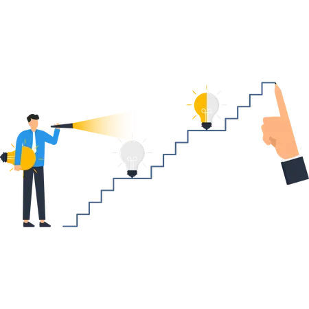 Businessman working on business Vision  Illustration