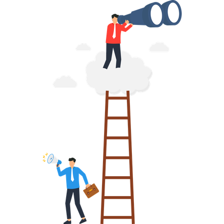Businessman working on business vision  Illustration