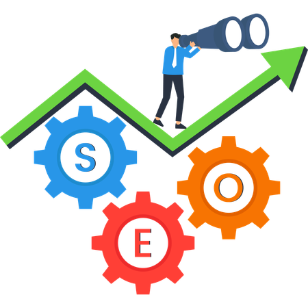 Businessman working on business vision  Illustration