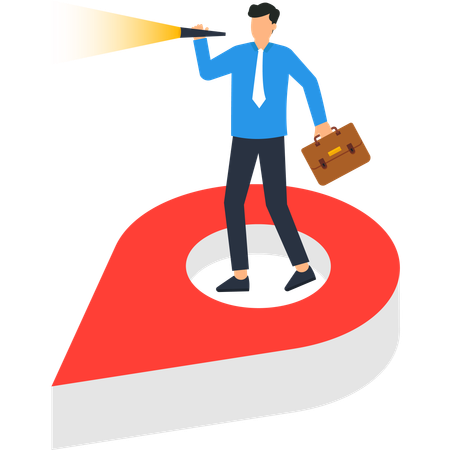 Businessman working on business Vision  Illustration