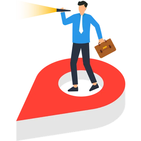 Businessman working on business Vision  Illustration