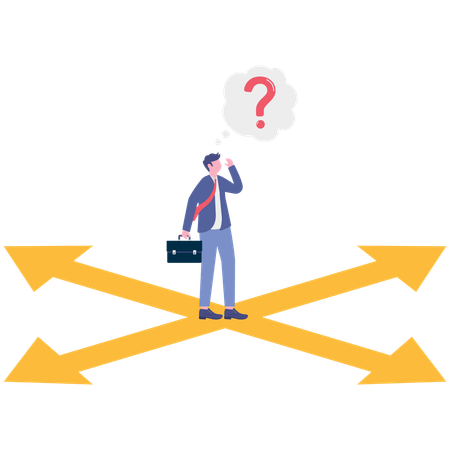 Businessman working on career path  Illustration