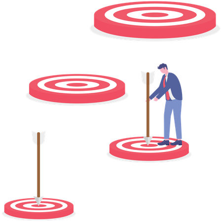 Businessman working on challenge achievement  Illustration