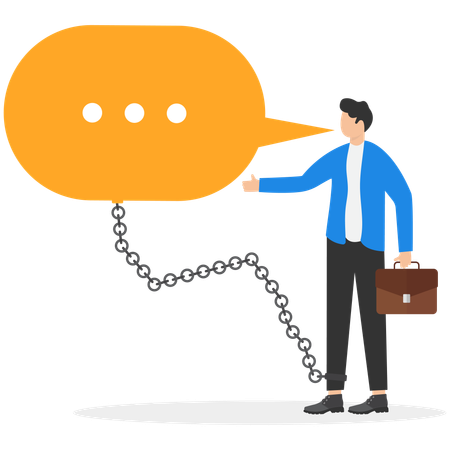 Businessman working on chat management  Illustration