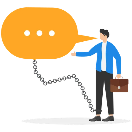 Businessman working on chat management  Illustration