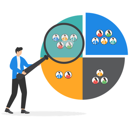 Businessman working on client survey  Illustration