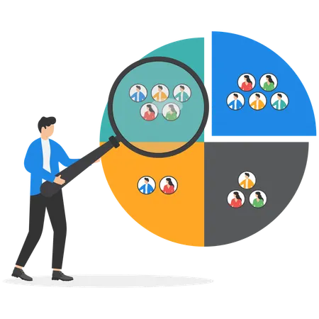 Businessman working on client survey  Illustration
