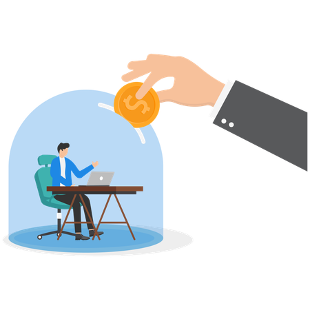Businessman working on comfort zone  Illustration