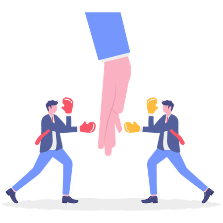 Businessman working on conflict management  Illustration