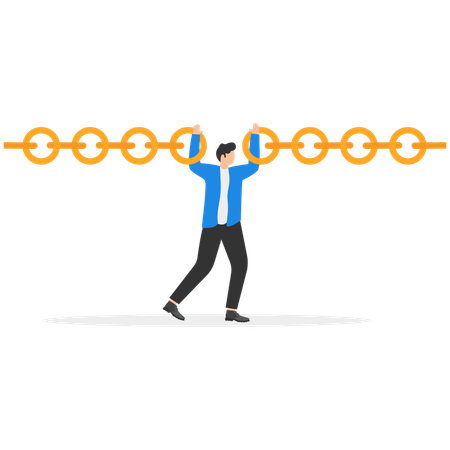 Businessman working on conflict management  Illustration