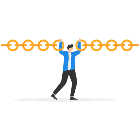 Businessman working on conflict management  Illustration