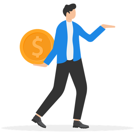 Businessman working on contract agreement  Illustration