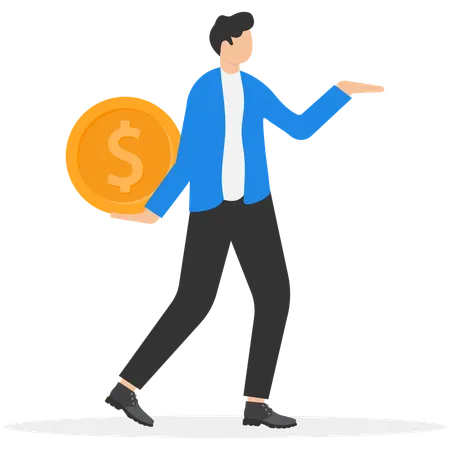 Businessman working on contract agreement  Illustration