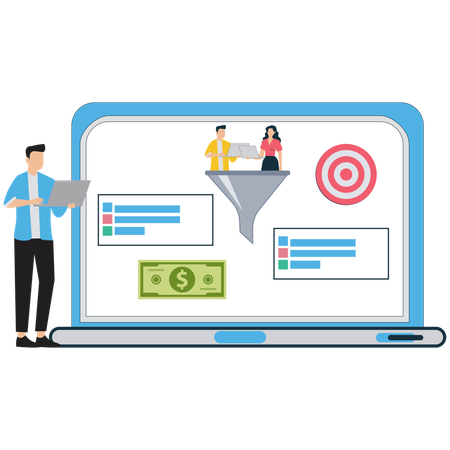 Businessman working on Conversion Rate Optimization  Illustration