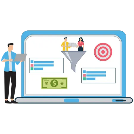 Businessman working on Conversion Rate Optimization  Illustration