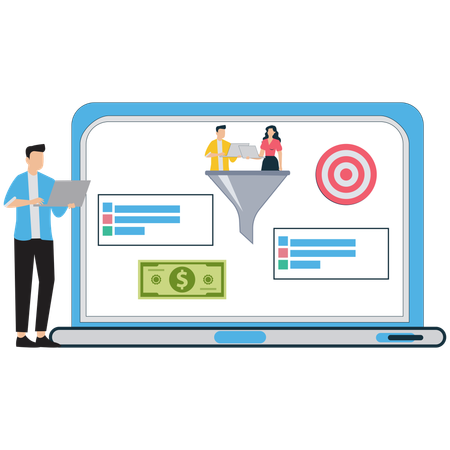 Businessman working on Conversion Rate Optimization  Illustration