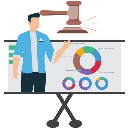 Businessman working on corporate legal advisory  Illustration